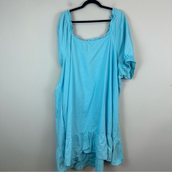 Stoney Clover Lane x Target | Blue Linen Blend Ruffle Dress Size 3X - Picture 8 of 9